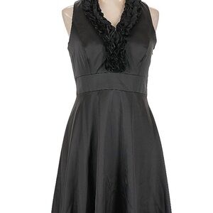 Evan Picone Black Ruffled Midi Dress